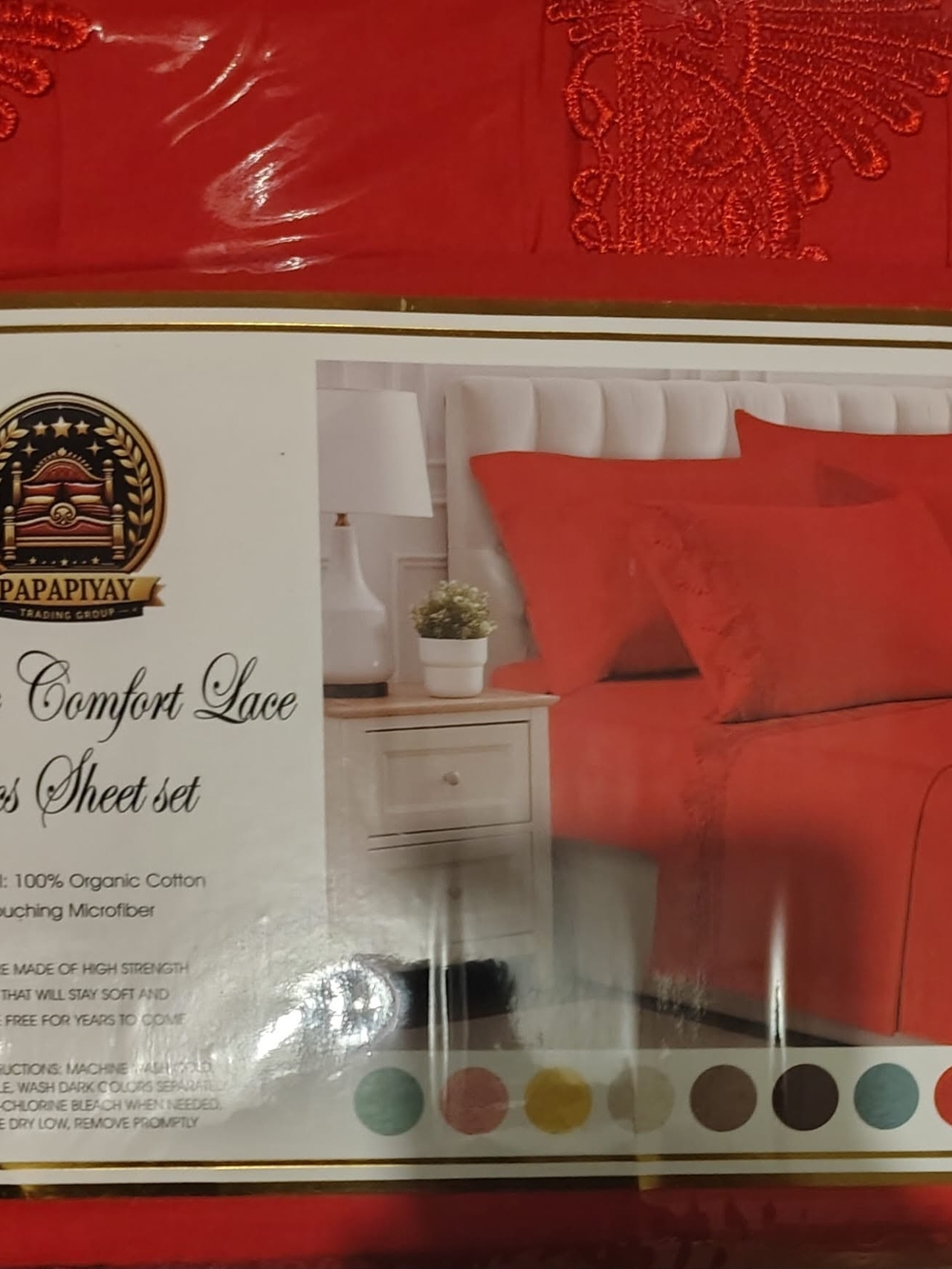 Nomad Red Lace Comfort Bedding Sheet Set